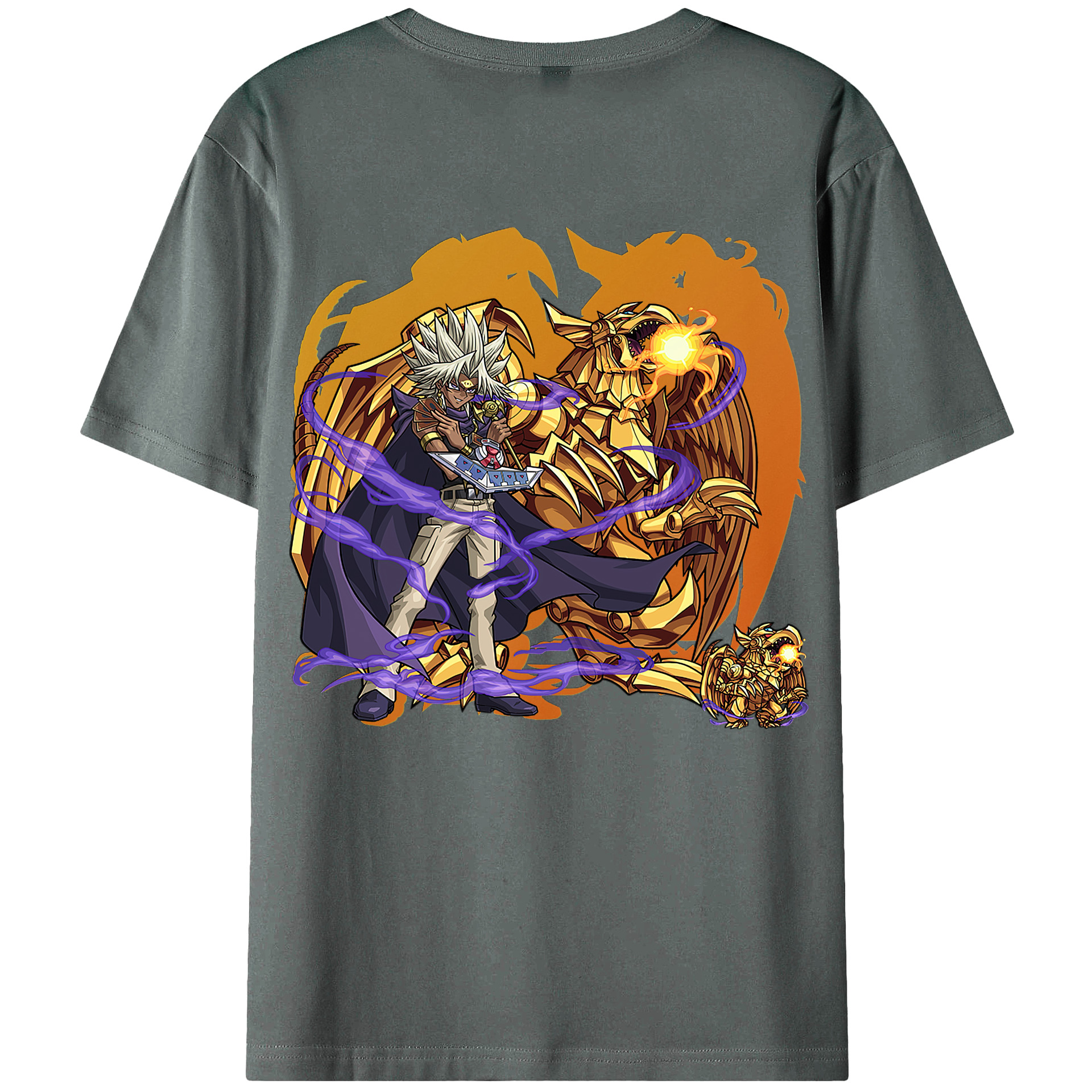 （画像用） 遊☆戯☆王 Yu-Gi-Oh! 綿100％ メンズ半袖Tシャツ（バックプリント） 通気性